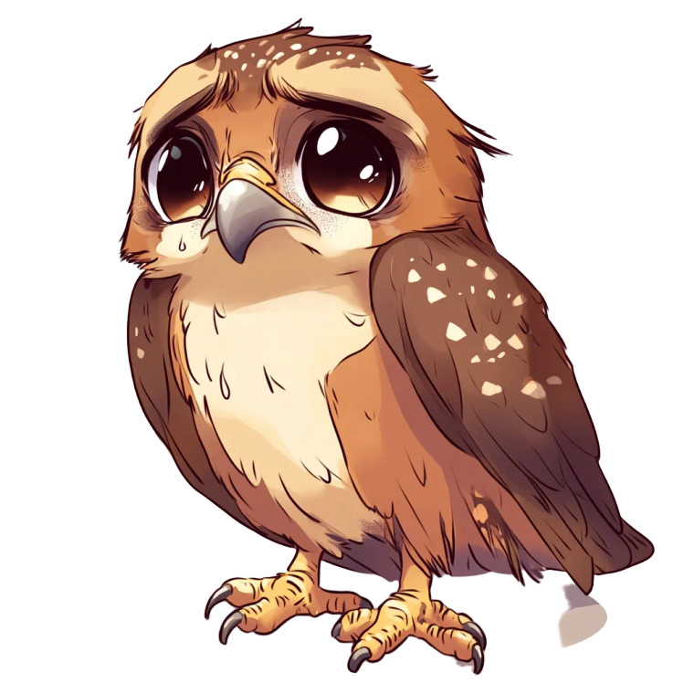 Sad Chibi Falcon Vinyl Car Decal Sticker – Waterproof & UV-Resistant 4.0"