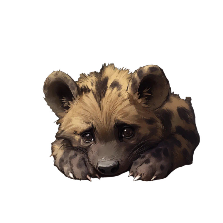 Sad Cute Hyena Vinyl Car Decal Sticker – Waterproof & UV-Resistant 4.0"