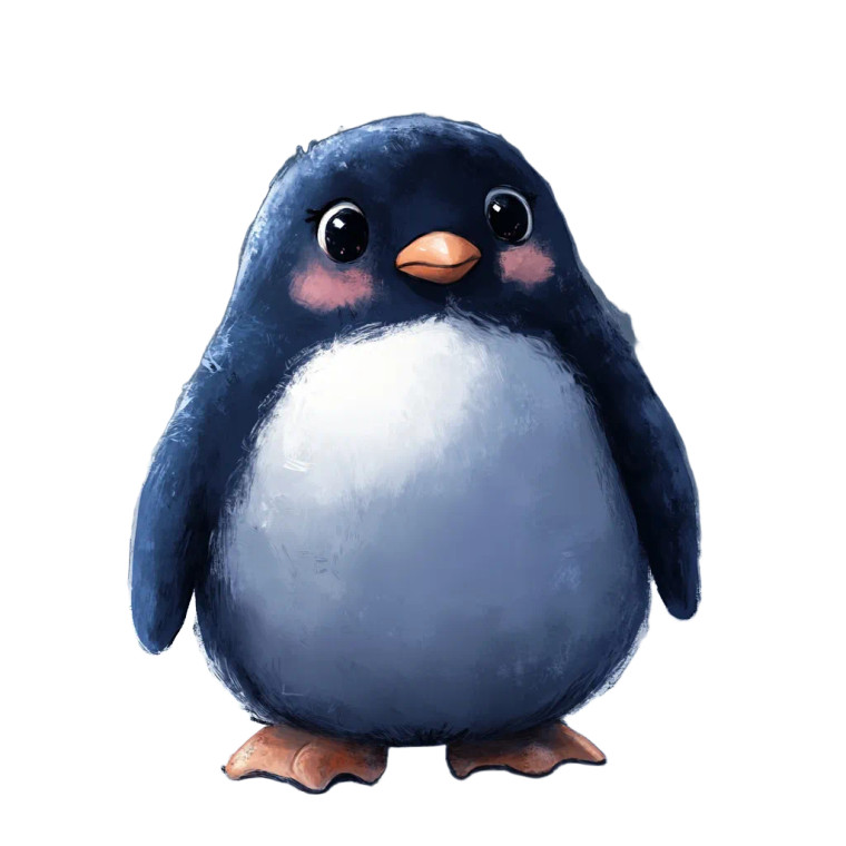 Sad Fluffy Penguin Vinyl Car Decal Sticker – Waterproof & UV-Resistant 4.0"