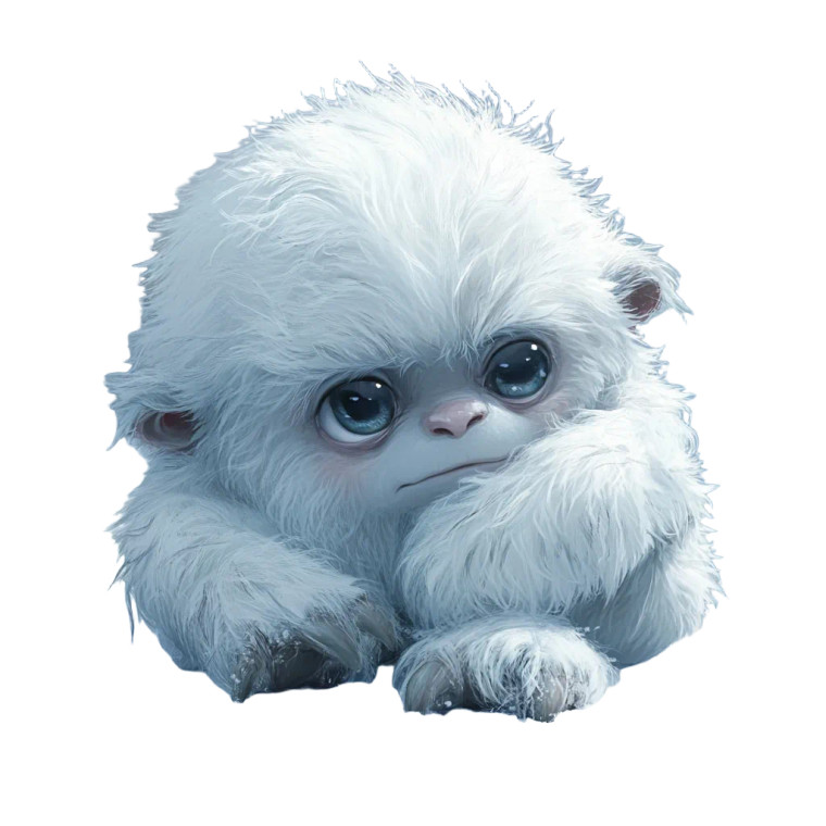 Sad Yeti Baby Vinyl Car Decal Sticker – Waterproof & UV-Resistant 4.0"