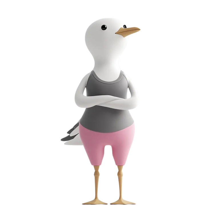 Seagull Character 3D Minimalistic Vinyl Car Decal Sticker – Waterproof & UV-Resistant 4.0"