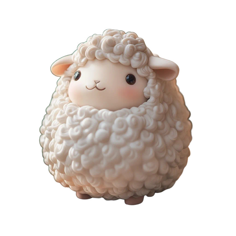 Sheep Chibi Big Belly Desk Vinyl Car Decal Sticker – Waterproof & UV-Resistant 4.0"