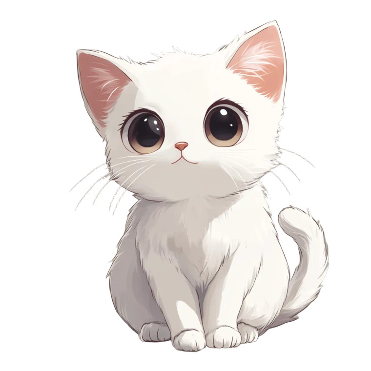Shiro Neko Cat Cartoon Vinyl Car Decal Sticker – Waterproof & UV-Resistant 4.0"