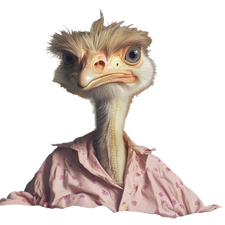 Sick Ostrich Pajamas Bed Vinyl Car Decal Sticker – Waterproof & UV-Resistant 4.0"