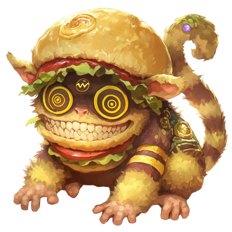 Silly Monkey Hamburger Gem Vinyl Car Decal Sticker – Waterproof & UV-Resistant 4.0"