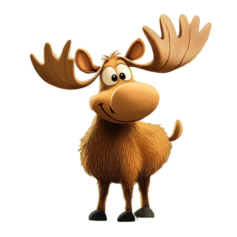 Silly Moose Character Vinyl Car Decal Sticker – Waterproof & UV-Resistant 4.0"