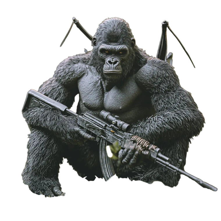 Silverback Mantis Ak47 Vinyl Car Decal Sticker – Waterproof & UV-Resistant 4.0"