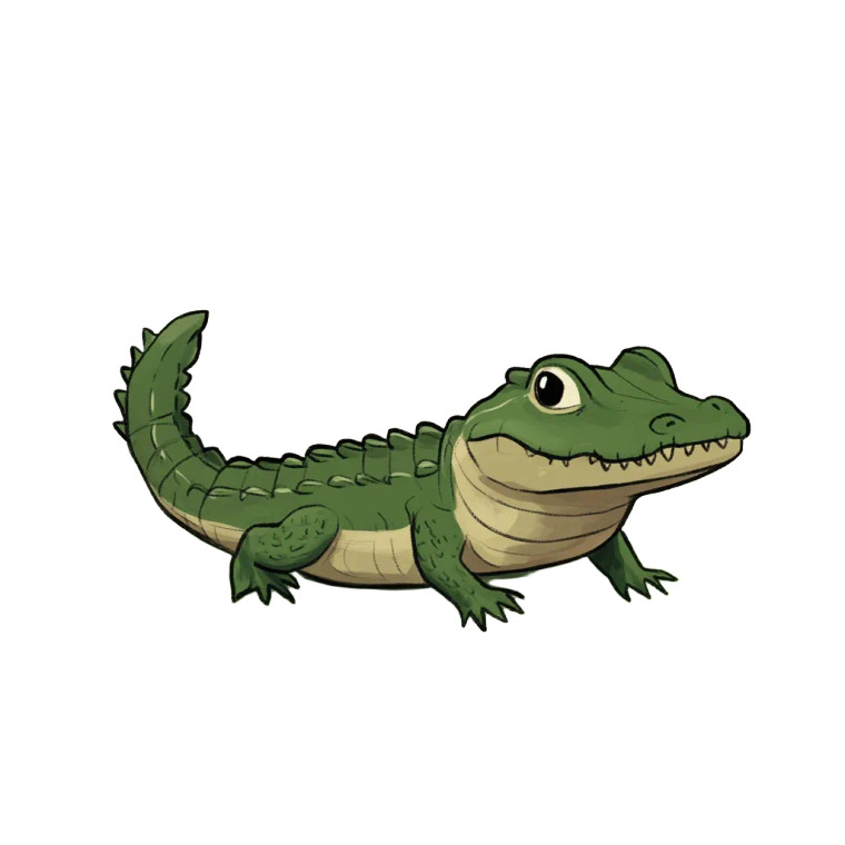 Simple Crocodile Illustration Vinyl Car Decal Sticker – Waterproof & UV-Resistant 4.0"