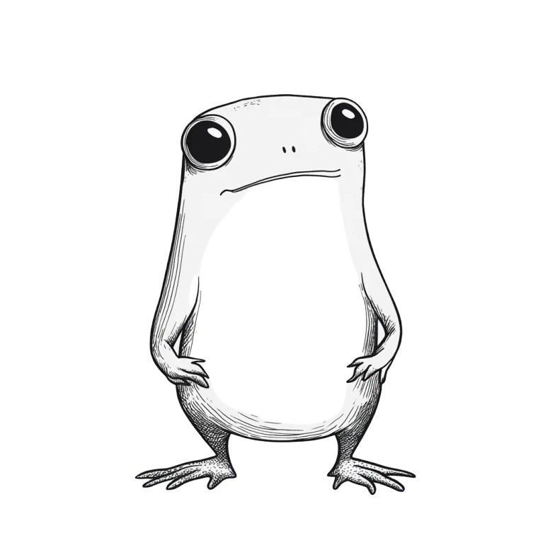 Simple Cute Pepe Illustration Vinyl Car Decal Sticker – Waterproof & UV-Resistant 4.0"