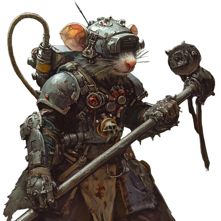 Skaven Cyborg Ratman Halberd Vinyl Car Decal Sticker – Waterproof & UV-Resistant 4.0"