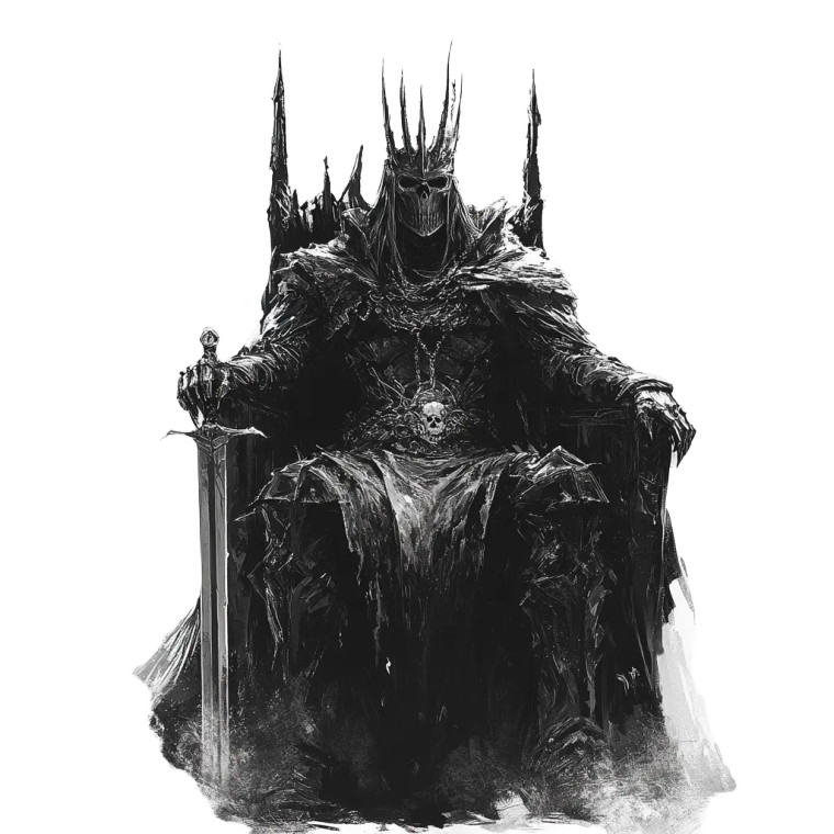 Skeletal Lich King Vinyl Car Decal Sticker – Waterproof & UV-Resistant 4.0"