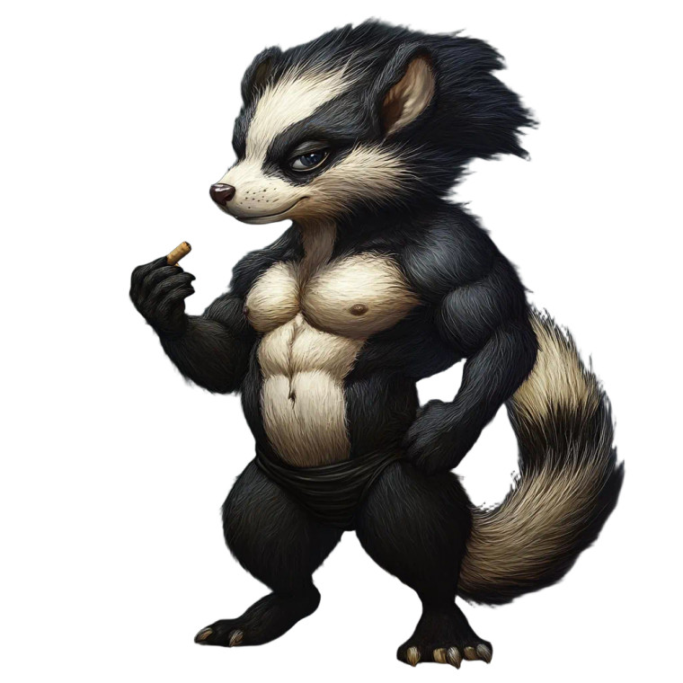 Skunk Bodybuilder Smoking Joint Vinyl Car Decal Sticker – Waterproof & UV-Resistant 4.0"