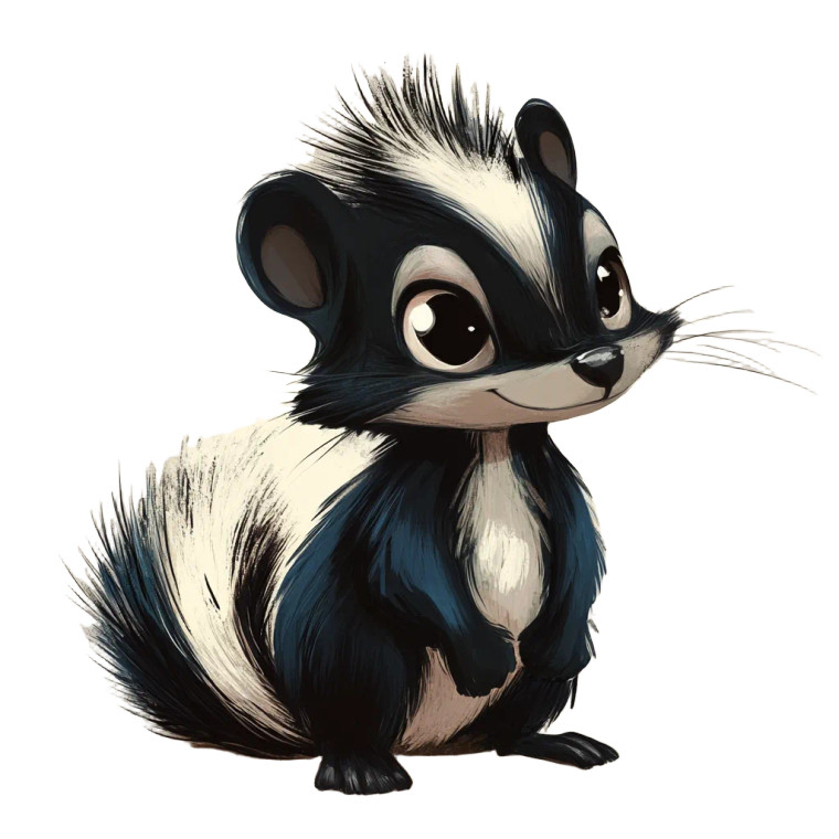 Skunk Front Illustration Vinyl Car Decal Sticker – Waterproof & UV-Resistant 4.0"