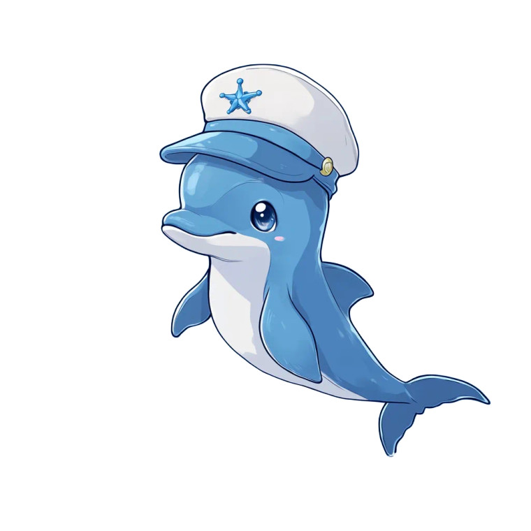 Sky Blue Dolphin Dolly Vinyl Car Decal Sticker – Waterproof & UV-Resistant 4.0"