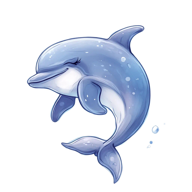 Sleepy Dolphin Anime Vinyl Car Decal Sticker – Waterproof & UV-Resistant 4.0"