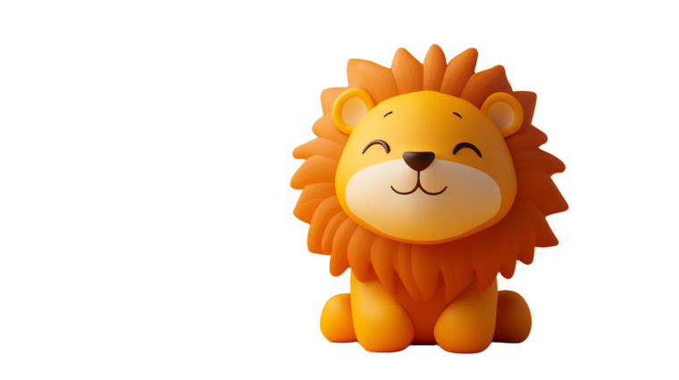 Small 3D Friendly Lion Vinyl Car Decal Sticker – Waterproof & UV-Resistant 7.14"