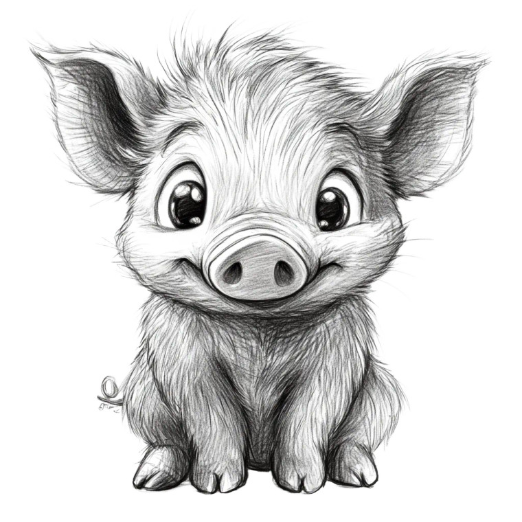 Small Cute Boar Front Vinyl Car Decal Sticker – Waterproof & UV-Resistant 4.0"