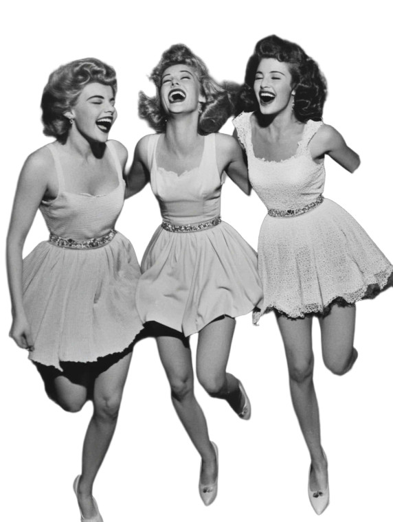 1950S Girls Dancing Vinyl Car Decal Sticker – Waterproof & UV-Resistant 4.0"