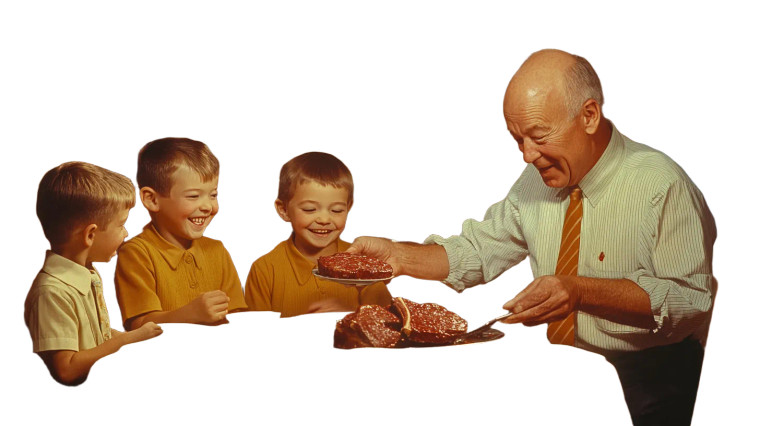 1960S Home Dinner Bears Vinyl Car Decal Sticker – Waterproof & UV-Resistant 7.14"
