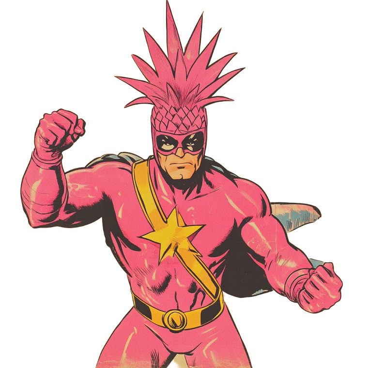 60S Pink Pineapple Hero Vinyl Car Decal Sticker – Waterproof & UV-Resistant 4.0"