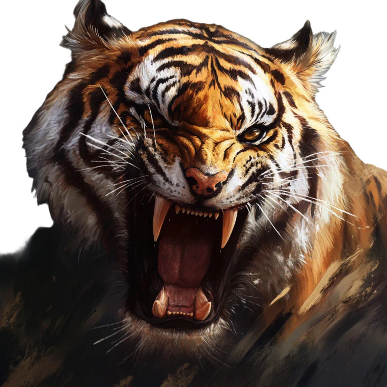 Aggressive Roaring Tiger Vinyl Car Decal Sticker – Waterproof & UV-Resistant 4.0"