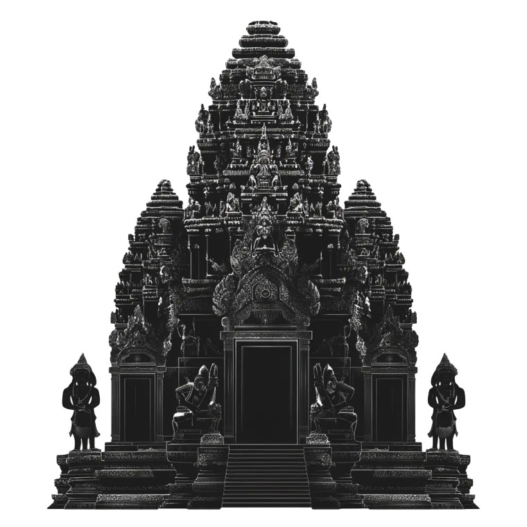 Angkor Bayon Shadow Puppet Vinyl Car Decal Sticker – Waterproof & UV-Resistant 4.0"