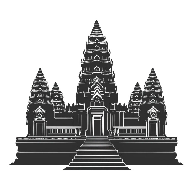 Angkor Wat Abstract Icon Vinyl Car Decal Sticker – Waterproof & UV-Resistant 4.0"