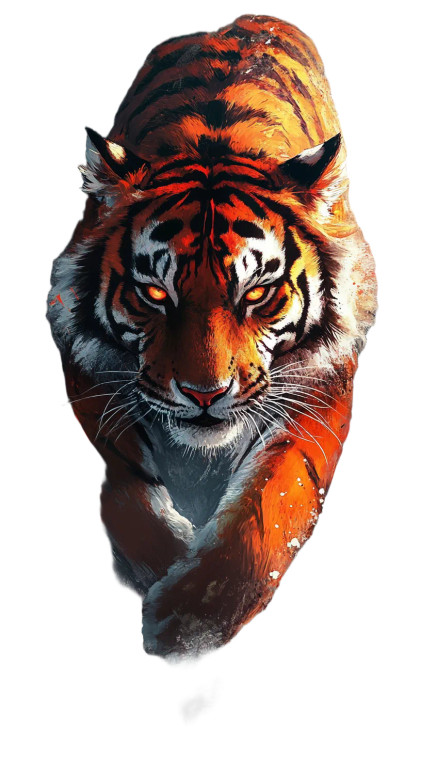 Anime Tiger Color Aggressive Vinyl Car Decal Sticker – Waterproof & UV-Resistant 4.0"