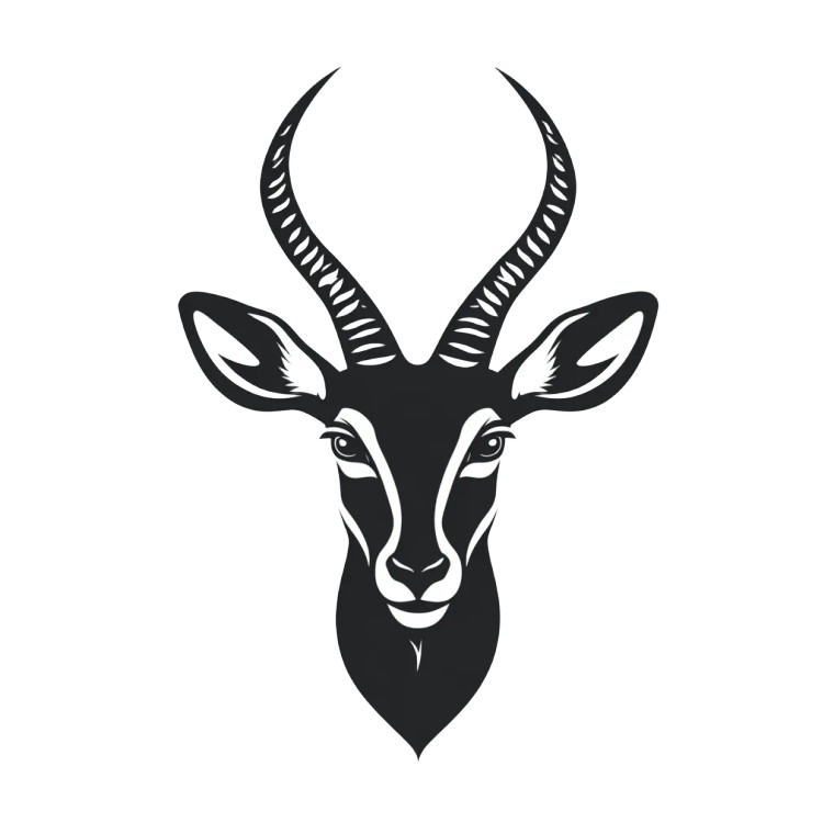 Antelope Head Silhouette Vinyl Car Decal Sticker – Waterproof & UV-Resistant 4.0"