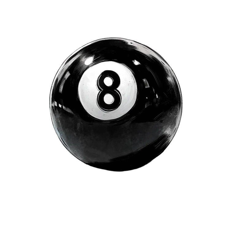 Black 8 Ball Illustration Vinyl Car Decal Sticker – Waterproof & UV-Resistant 4.0"
