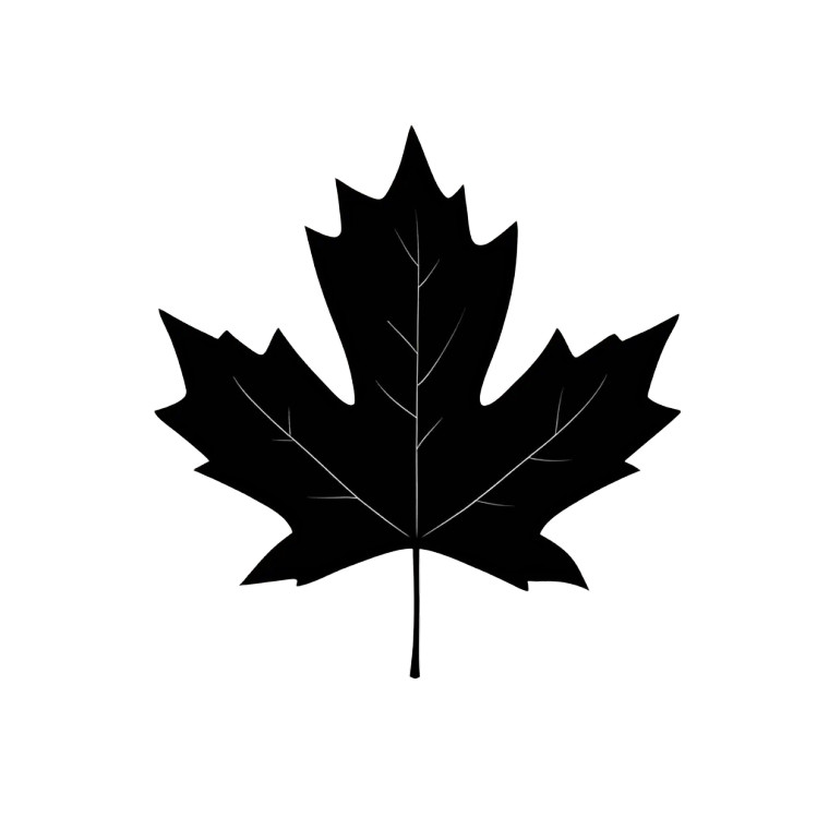 Black Maple Leaf Silhouette Vinyl Car Decal Sticker – Waterproof & UV-Resistant 4.0"