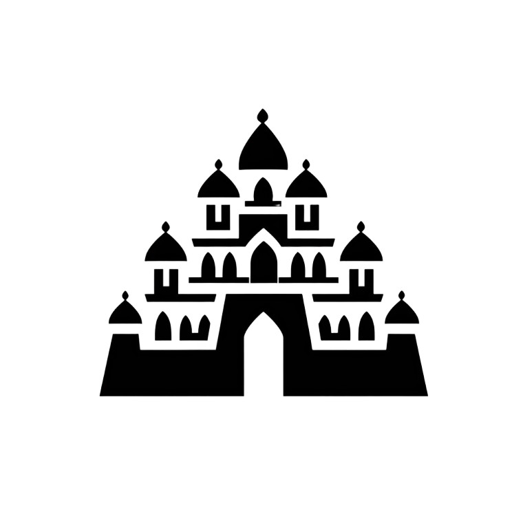 Black Medieval Keep Icon Vinyl Car Decal Sticker – Waterproof & UV-Resistant 4.0"