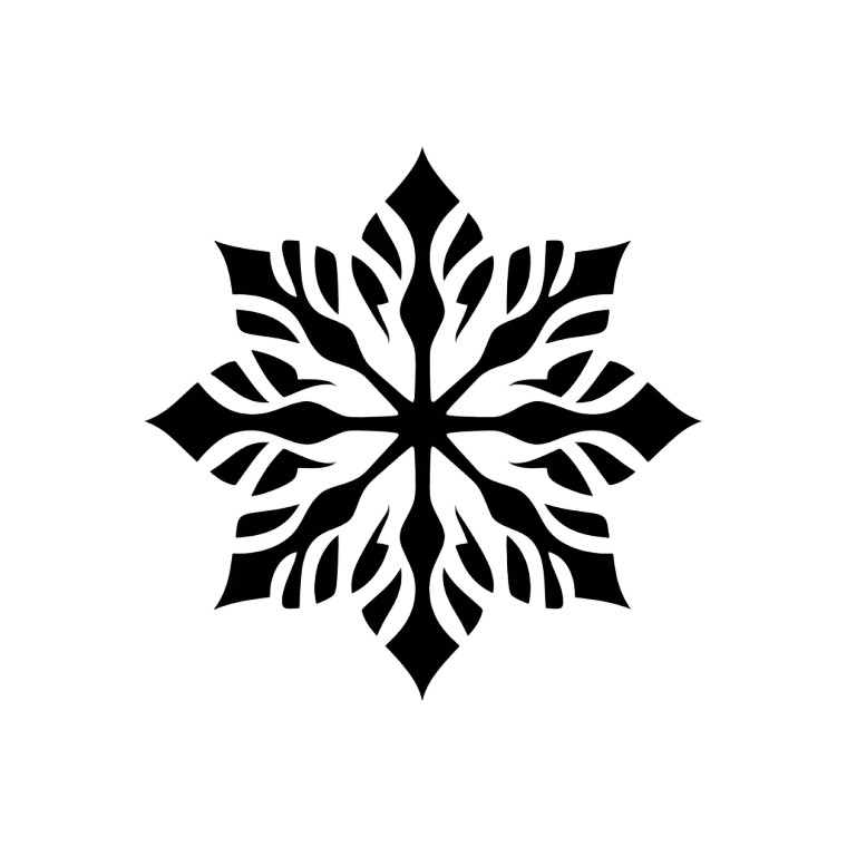 Black White Snowflake Logo Vinyl Car Decal Sticker – Waterproof & UV-Resistant 4.0"