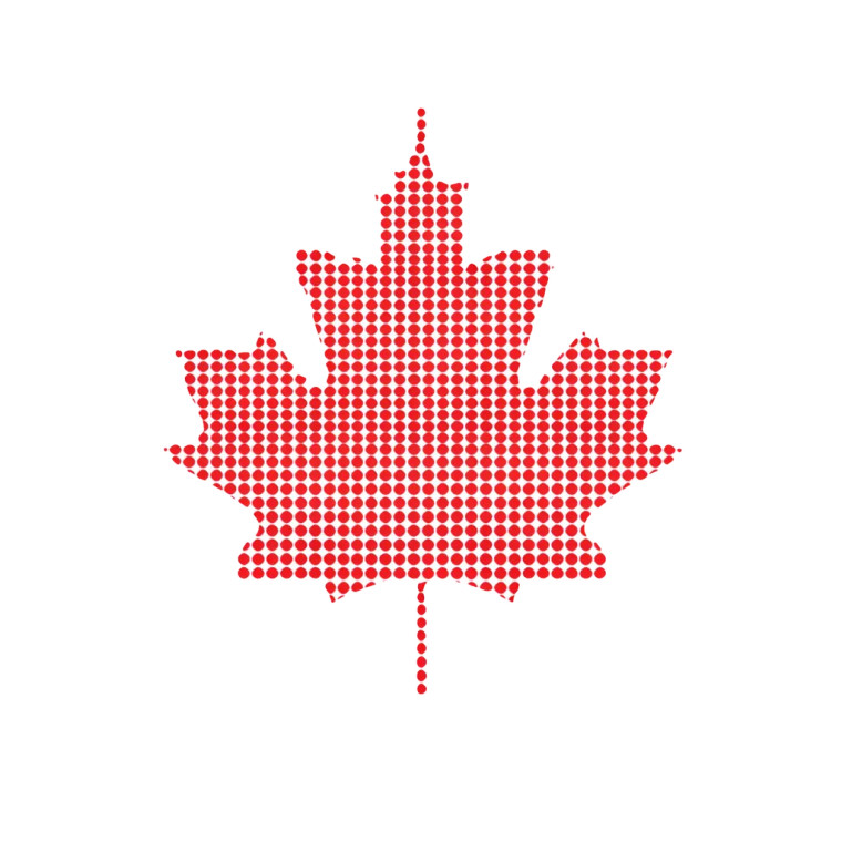 Canadian Maple Dots Logo Vinyl Car Decal Sticker – Waterproof & UV-Resistant 4.0"