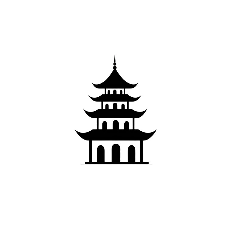 Chinese Temple Symbol Vinyl Car Decal Sticker – Waterproof & UV-Resistant 4.0"