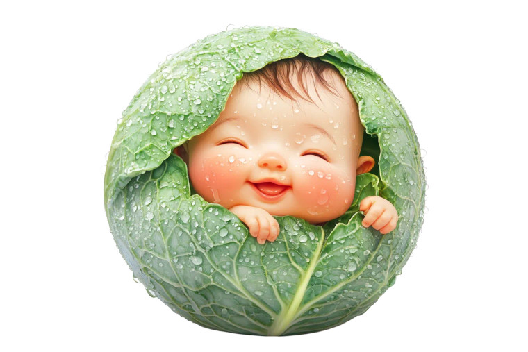 Cute Asian Baby Cabbage Vinyl Car Decal Sticker – Waterproof & UV-Resistant 6.0"