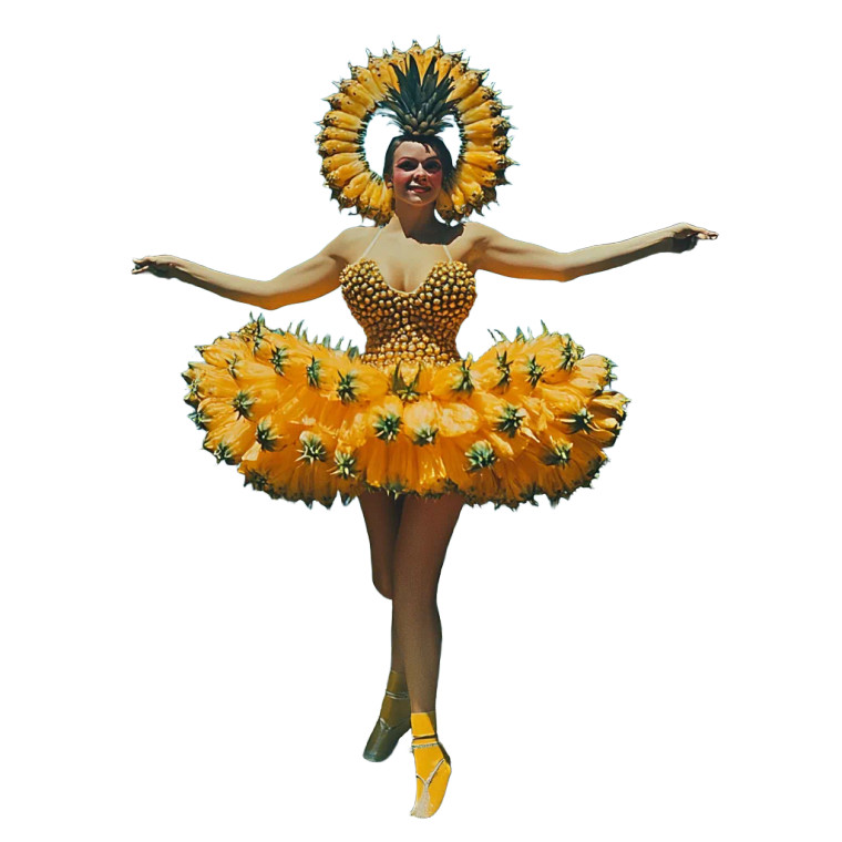 Dancer Pineapple Skirt Vinyl Car Decal Sticker – Waterproof & UV-Resistant 4.0"