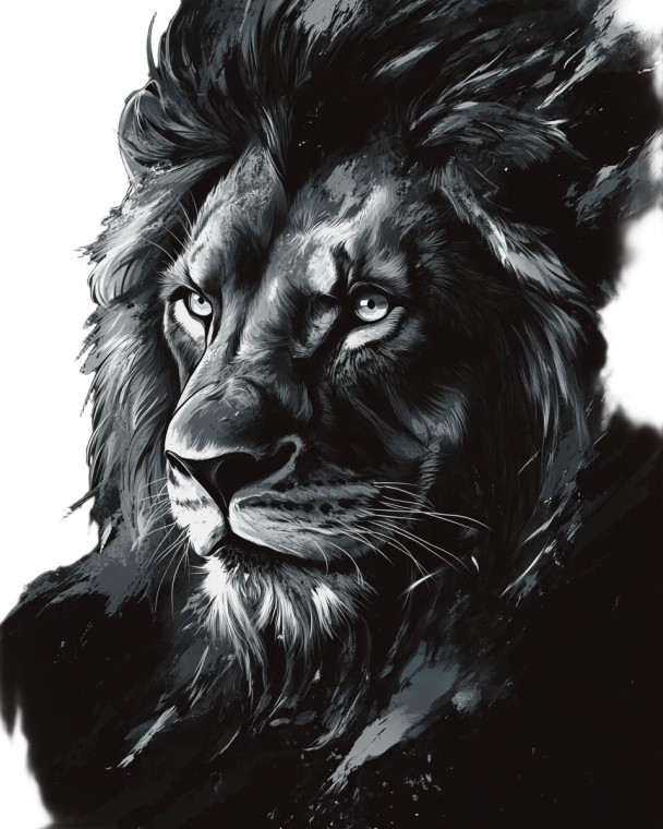 Dark Grey Lion White Eyes Vinyl Car Decal Sticker – Waterproof & UV-Resistant 4.0"