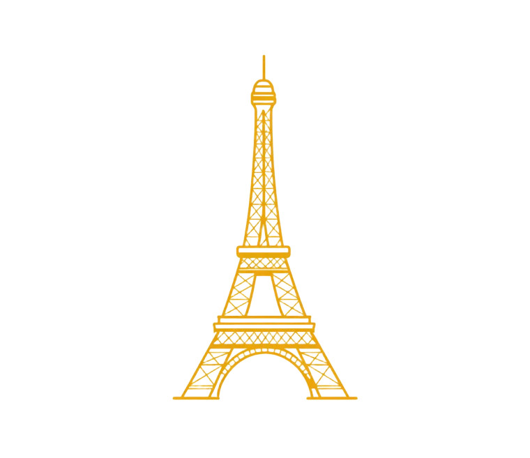 Eiffel Tower Logo Simple Vinyl Car Decal Sticker – Waterproof & UV-Resistant 4.62"
