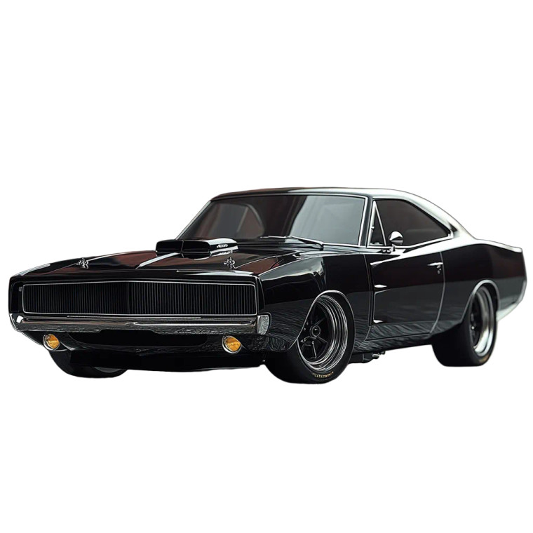 Fast Black Muscle Car Vinyl Car Decal Sticker – Waterproof & UV-Resistant 4.0"