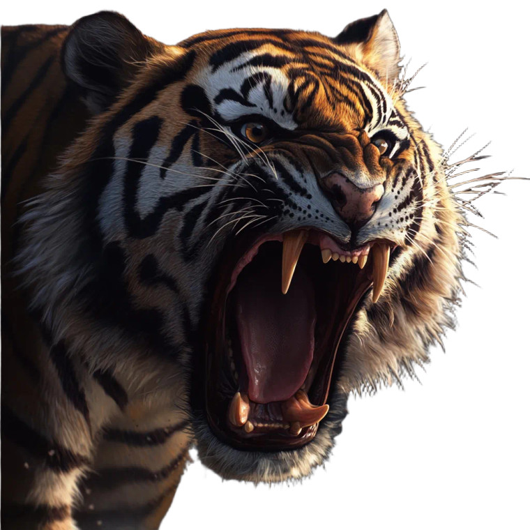 Fierce Tiger Side Vinyl Car Decal Sticker – Waterproof & UV-Resistant 4.0"