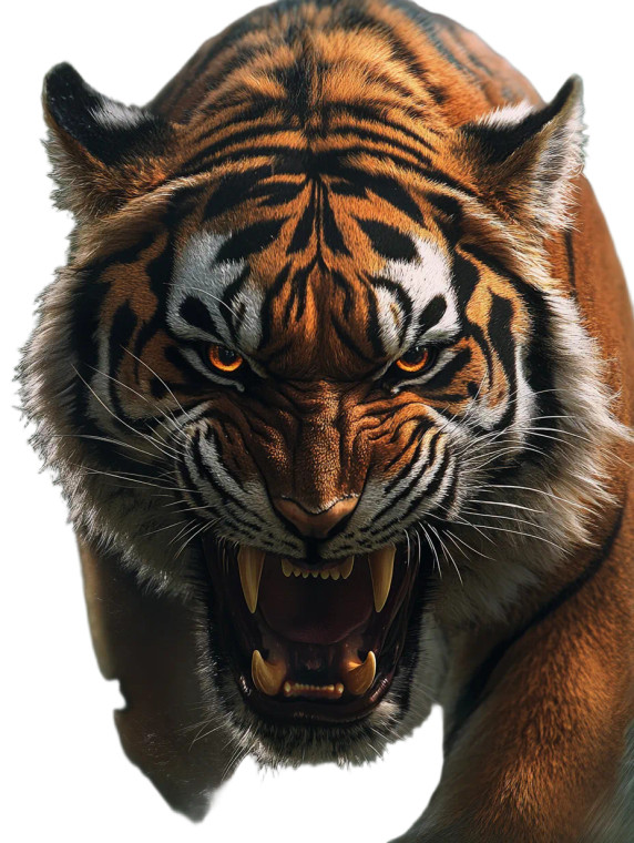 Fierce Tiger Snarl Vinyl Car Decal Sticker – Waterproof & UV-Resistant 4.11"
