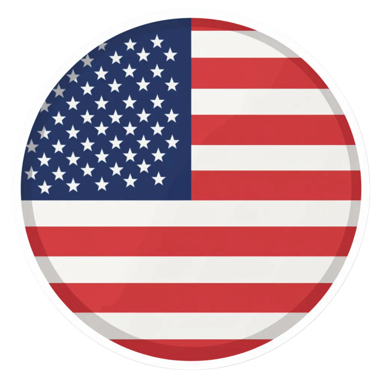 American Flag Icon Vinyl Car Decal Sticker – Waterproof & UV-Resistant 4.0"