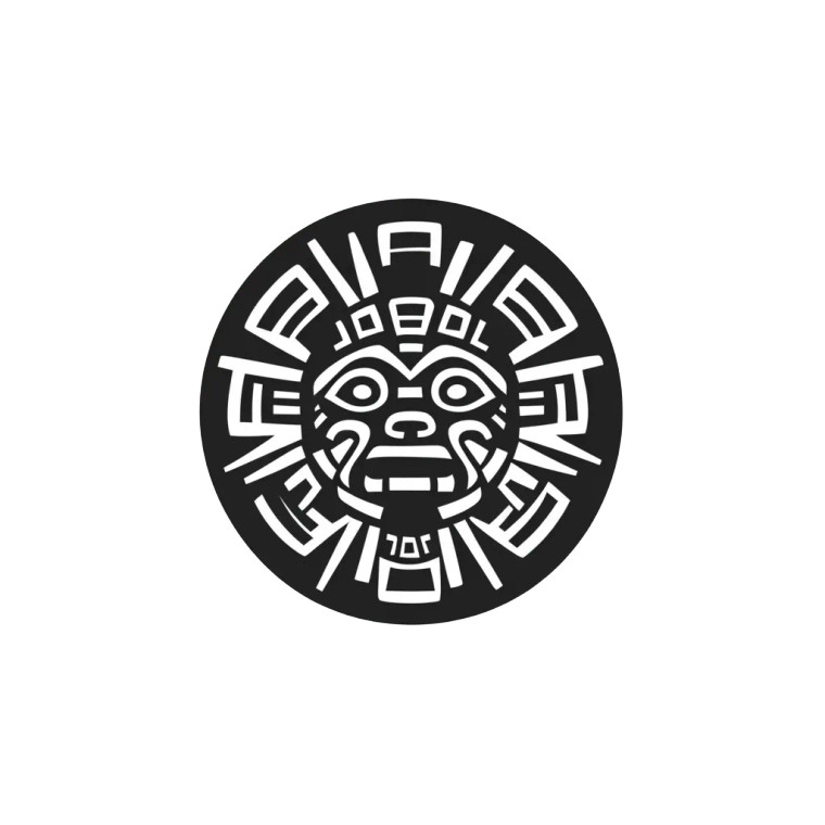 Aztec Calendar Logo Minimal Vinyl Car Decal Sticker – Waterproof & UV-Resistant 4.0"