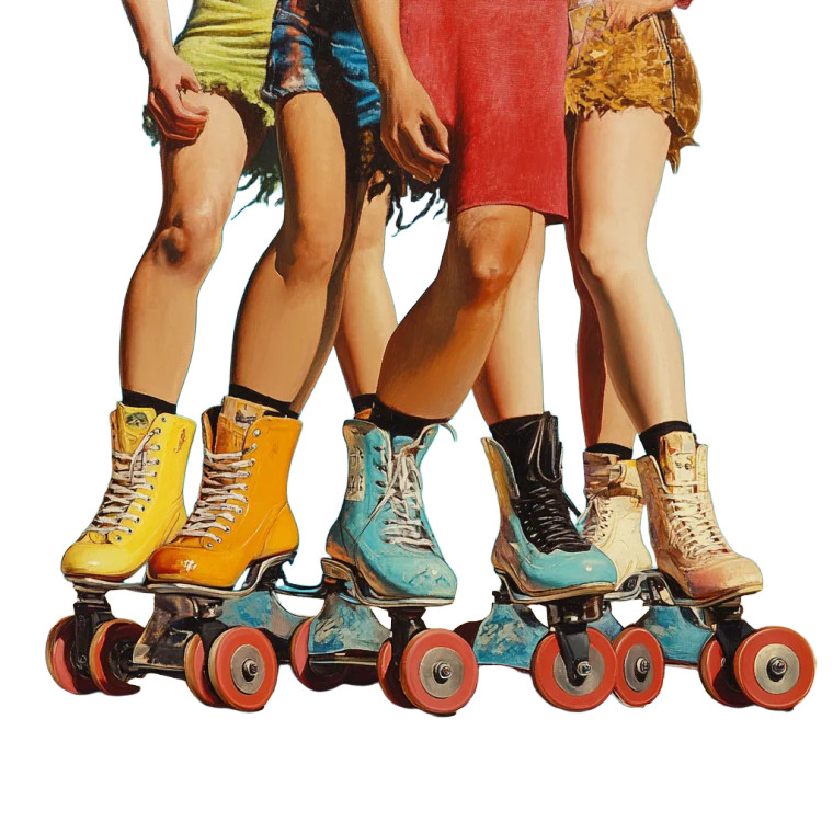 Group Rollerskates Vinyl Car Decal Sticker – Waterproof & UV-Resistant 4.0"