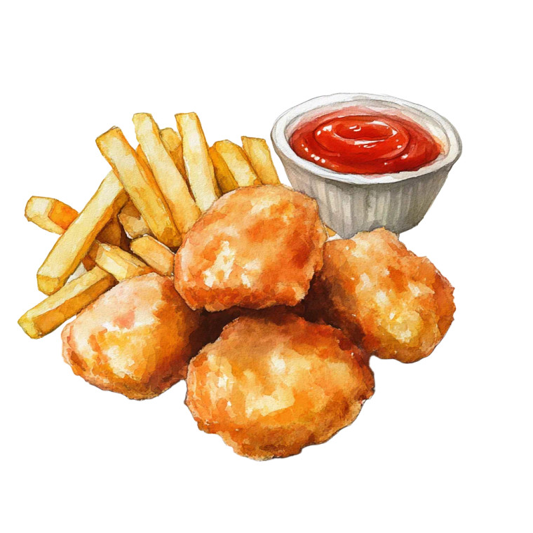 Chicken Nuggets Fries Ketchup Vinyl Car Decal Sticker – Waterproof & UV-Resistant 4.0"