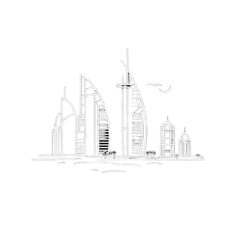 Dubai Outline Icon Vinyl Car Decal Sticker – Waterproof & UV-Resistant 4.0"