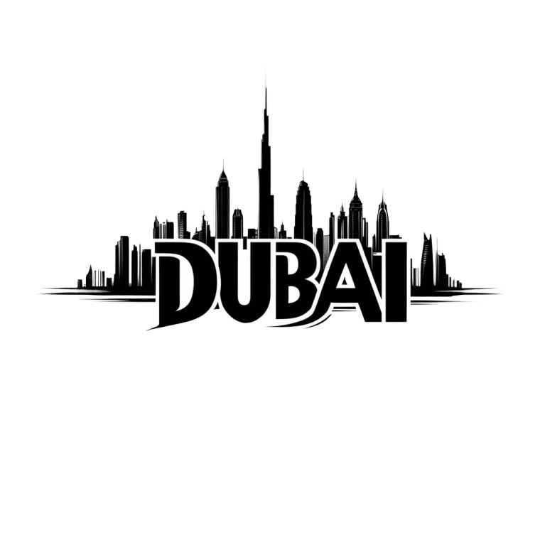 Dubai Skyline Logo Vinyl Car Decal Sticker – Waterproof & UV-Resistant 4.0"