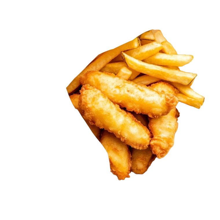 Fish Chips White Background Vinyl Car Decal Sticker – Waterproof & UV-Resistant 4.0"