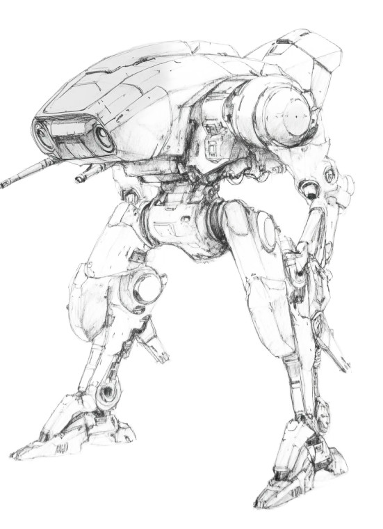 Futuristic Mech Sketch Vinyl Car Decal Sticker – Waterproof & UV-Resistant 4.0"